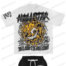 Camisetas para hombre Harajuku Demon Print camiseta Mujer Streetwear Grunge gráfico camisetas coreano gótico gótico Y2k Top nueva ropa de mujer T240117