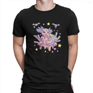 Mannen T Shirts Harajuku Man TShirt Pastel Goth Creepy Axolotl Gothic Menhera Wiccan Onderscheidend Polyester Shirt Streetwear Hipster