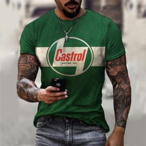 Heren T-shirts Harajuku Plus Size Castrol Digitale Print Mannen Camisetas Street Style Casual Shirt Korte Mouwen Ronde Kraag T-289r