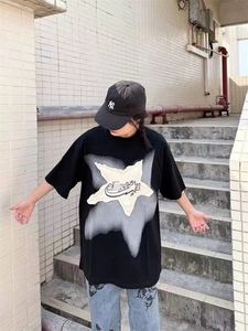 T-shirts pour hommes Harajuku Rétro Hip Hop Crewneck T-shirt Y2K Vintage Black Star T-shirt Femmes Streetwear 90s Grunge T-shirts blancs surdimensionnés 230519