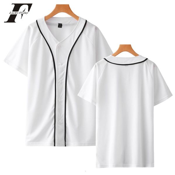 T-shirts pour hommes harajuku Couleur unie t-shirts WomenMen Single Breasted TShirt Été à manches courtes T-shirt Baseball Jersey Teen Clothes 230608