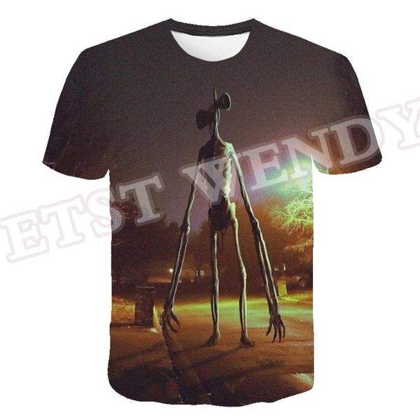 T-shirts pour hommes Harajuku Tee 3D Siren Head Print Hommes et femmes T-shirt unisexe Horror Game O-Neck T-shirt Loose Summer Casual Tops Quick DryMe