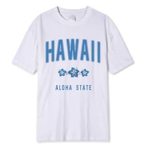 T-shirts pour hommes Hawaii Aloha State Lettre Impression T-shirts Hommes Femmes Été Coton Doux Manches courtes Lâche Hip Hop Tee Vêtements Modèle T-shirt