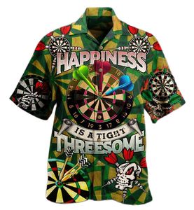 T-shirts voor heren Hawaii Shirts 3d Dart Club print korte mouwen Cubaans shirt Holiday Party Wear Casual Vintage Clothing Streetwear 5xl 230414