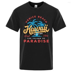 T-shirts pour hommes Hawaii Surf Venice Beach The Of Paradise Imprimer Hommes T-shirt Vêtements de mode Coton Summer Tops Mens Oversize Tee