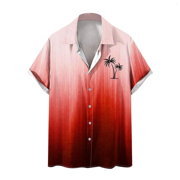 T-shirts pour hommes Chemise hawaïenne pour hommes Vintage Boutonné Bowling Manches courtes Été Plage Coréen Commentaires De nombreux vêtements