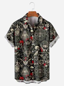 Heren T-shirts Hawaiiaanse shirts voor heren Schedel Zomer Casual korte mouw Y2K Hoge kwaliteit Oversized streetwear Vintage strandtops Kleding