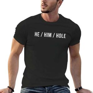 T-shirts masculins Il porte un t-shirt vintage Vêtements d'été Black Top Mens T-shirtl2405