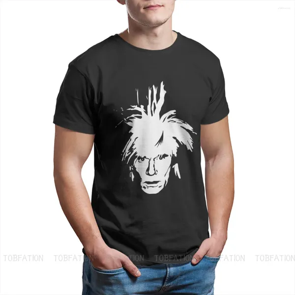 Camisetas para hombre, camiseta con cabeza para hombre, Andy Warhol, artista de arte Pop Visual, cuello redondo, camisa de tela de manga corta, Humor, regalos de cumpleaños de alta calidad