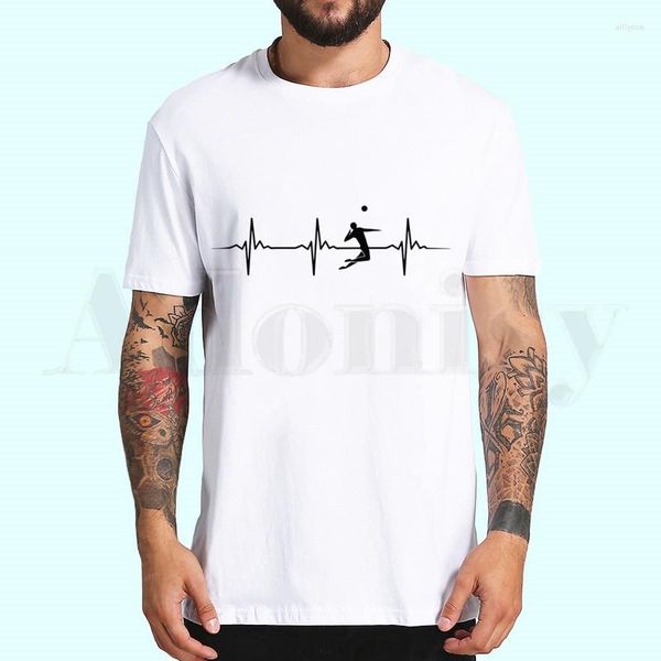 Homens camisetas Batimento cardíaco do voleibol camisetas Homens Moda Verão Camisetas Camiseta Hip Hop Girl Impresso Top Tees Streetwear Harajuku Engraçado