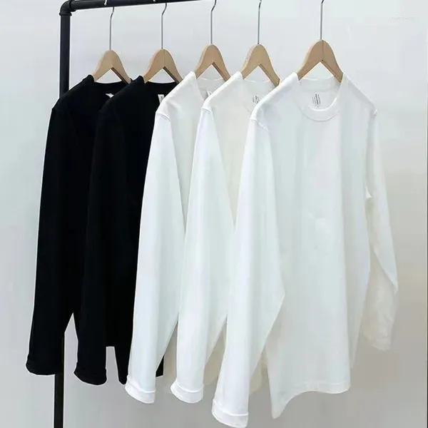 T-shirts pour hommes Heavy Basic Simple Manches longues Hommes Chemise Mode Casual Intérieur Vêtements chauds Noir Blanc Haute Qualité Bottoming Top