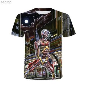 T-shirts masculins Skull en métal lourd diable muscle hommes 3d harajuku imprimé cool personnalité hip hop punk venti