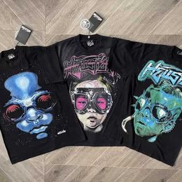 Heren T-shirts Hell as star dios Future korte mouw Amerikaanse High Street jongen bril Alien korte mouw T240117