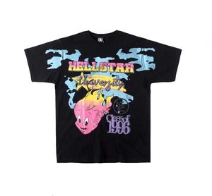T-shirts hommes Hell Star T-shirts Hip Hop Tête imprimée Hellstar T-shirt High Street Hommes Femmes Manches courtes Top Tee Stick Drill yh6