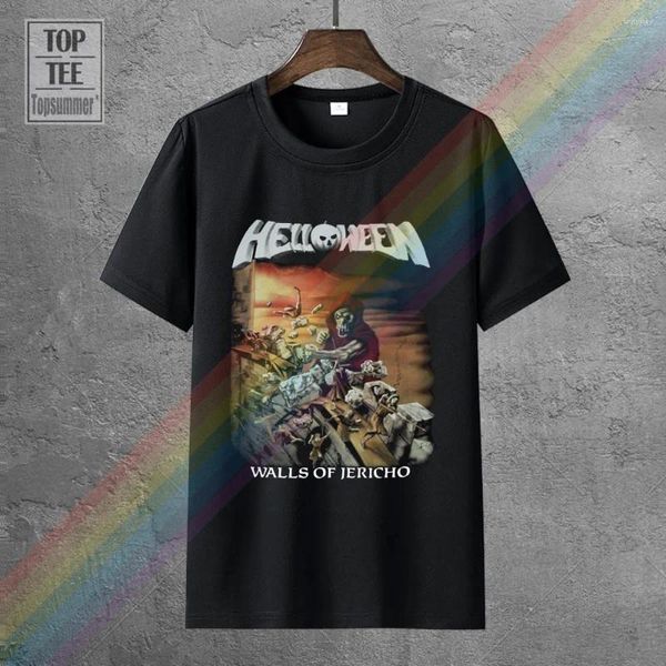 T-shirts pour hommes Helloween murs de Jéricho 1985 chemise de couverture