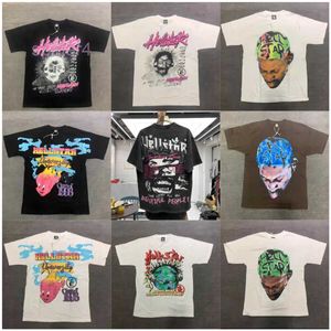 T-shirts Hommes Hellstar Coton T-shirt Mode Noir Hommes Femmes Designer Vêtements Dessin animé Graphique Punk Rock Tops Été High Street Streetwear J230807 N6QC