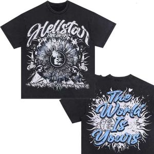 T-shirts masculins t-shirt coton hellstar mode hommes noirs hommes designer vêtements dessin animé graphique punk rock tops d'été street street street j230807