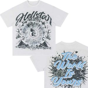 T-shirts masculins t-shirt coton hellstar mode hommes noirs hommes designer vêtements dessin animé graphique punk rock tops d'été street street street j23 942