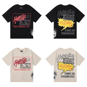 T-shirts pour hommes Hellstar Funny manga Lettre anglaise imprimée double fil pur coton décontracté à manches courtes hommes et femmes