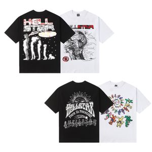 T-shirts pour hommes Hellstar Shirt Designer T-shirts Tee-shirt graphique Vêtements Hipster Vintage Tissu lavé Street Graffiti Lettrage Feuille d'impression Motif géométrique