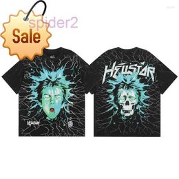 T-shirts pour hommes Hellstar chemise électrique enfant à manches courtes t-shirt lavé faire vieux noir Hell Star t-shirt hommes femmes vêtements SF32