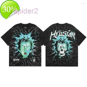 Mannen T-shirts Hellstar Shirt Elektrische Kid Korte Mouw Tee Gewassen Doen Oude Zwarte Hell Star Tshirt Mannen Vrouwen kleding V0HU