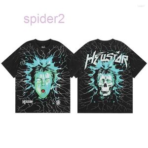 Camisetas para hombre Hellstar Shirt Electric Kid Camiseta de manga corta Lavada Do Old Black Hell Star Camiseta Hombres Mujeres Ropa KAIC