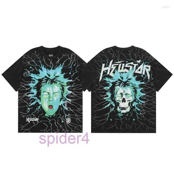 Camisetas para hombres Hellstar Shirt Electric Kid Camiseta de manga corta Lavada Do Old Black Hell Star Camiseta Hombres Mujeres Ropa Y4LL Y4LL