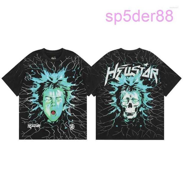 Camisetas para hombres Hellstar Shirt Electric Kid Camiseta de manga corta Lavada Do Old Black Hell Star Camiseta Hombres Mujeres Ropa VNIU R9JO