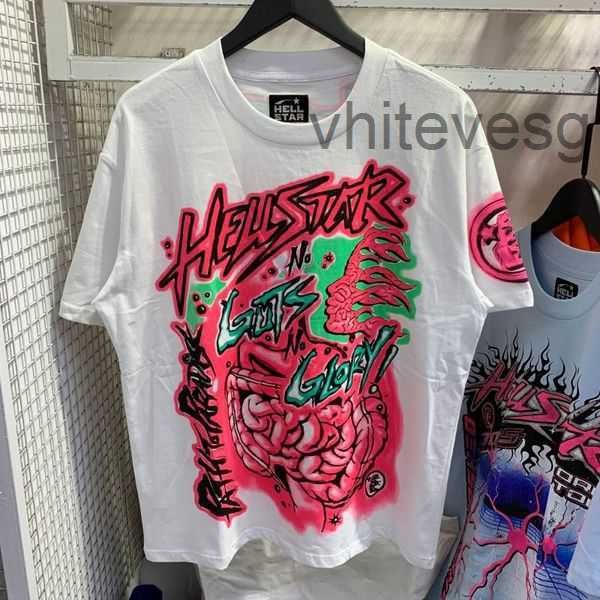 Camisetas para hombres Hellstar Shirt Electric Kid Camiseta de manga corta Lavada Do Old Black Hell Star Camiseta Hombres Mujeres Ropa 37RF