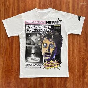 T-shirts pour hommes Hellstar Chemise Y2K Gothic Graphic Print Tshirt Hommes Hip Hop Harajuku Streetwear Surdimensionné Mode Manches Courtes Tops Casual