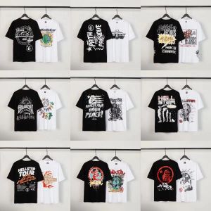 Heren T-shirts Hellstar Mouw Tee Mannen Vrouwen Hoge Kwaliteit Streetwear Hip Hop Mode T-shirt Hell Star Korte 020