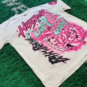 T-shirts voor heren HELLSTAR T-shirt Y2K streetwear harajuku hiphop grafische print ronde hals katoen oversized t-shirt heren dames hot nieuwe gothic tops T231122