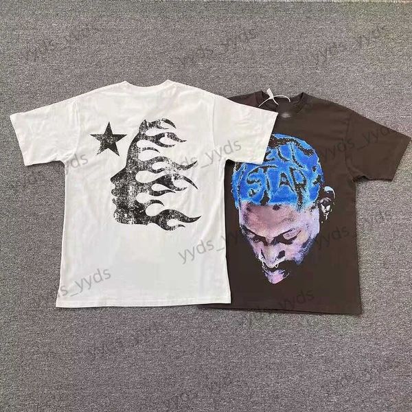 T-shirts pour hommes Hellstar Tee Head Shine Print High Street Pur Coton Haute Qualité 1 1 Tendance Hommes et Femmes Court T T231122
