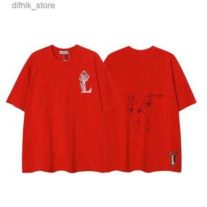 T-shirts masculins T-shirt Hellstar University T-shirt Trendy Hip-Hop Rapper Graffiti Imprimé Slves courts T-shirts Unisexe Tops Coton Man Vintage T-shirts Summer 16 Y240420