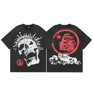 T-shirts pour hommes Hellstar T-shirt à manches courtes pour femmes style gothique imprimé coton hip-hop