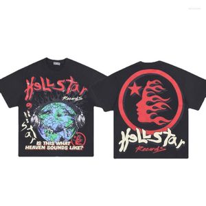 T-shirts pour hommes Hellstar Y2K Chemise Harajuku Vintage Streetwear High Street Hip Hop Lettres Imprimer T-shirts à manches courtes pour hommes Femmes Top Tees