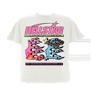 Camisetas para hombres Hellstar Y2K Camisa para hombre Hip Hop Impresión gráfica en línea Impresión gráfica de gran tamaño Cuello redondo Camiseta de algodón Tops de manga corta gótica 9833
