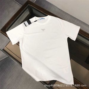 Men S t Shirts High Edition Trendy Brand Pra omgekeerde driehoek Iron Casual korte mouwen en vrouwen veelzijdig los eenvoudig shirt met halve mouwen