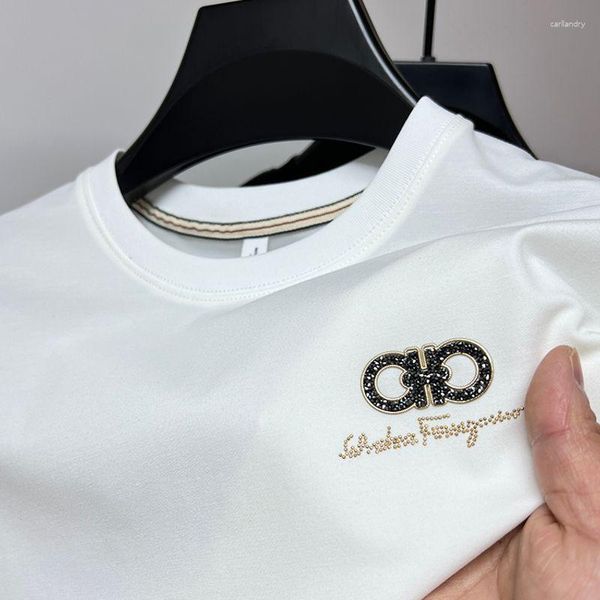 T-shirts voor heren High-end korte mouwen Casual zomerpatroon Mode print Ronde hals T-shirt Exquisite Diamond Top