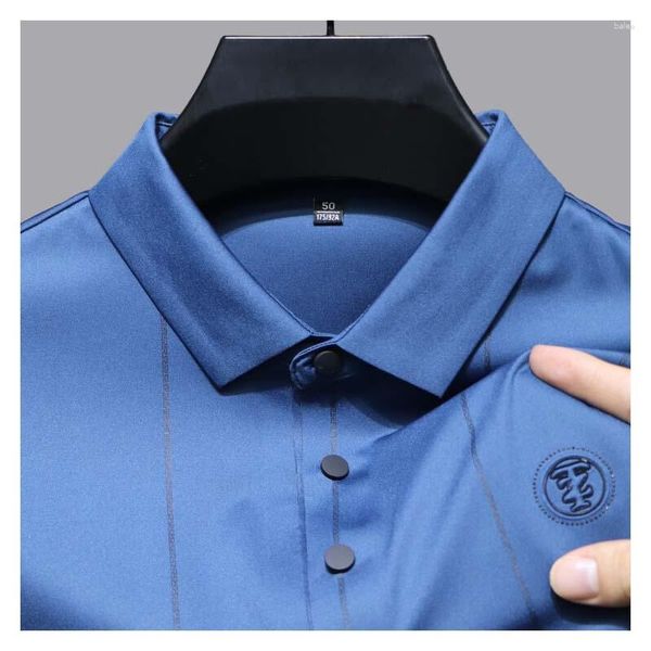 Camisetas para hombre Diseño sin costuras de verano de gama alta Moda para hombre Camiseta con cuello redondo Estampado Estilo coreano Casual de negocios de manga corta