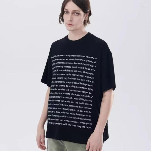 Hommes T-shirts Haute Mode 2023 À Manches Courtes O Cou Chemise Top Qualité Surdimensionné Poète Lettres Prinshirt Pour Hommes