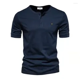 T-shirts pour hommes, chemise décontractée de haute qualité, en coton, Design de loisirs classique de base pour hommes, classe d'affaires, couleur unie