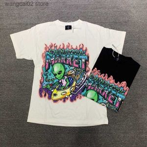 T-shirts pour hommes de haute qualité Chinatow Market Cartoon Alien Print Men T Shirt 1 1 Chinatow Market Women Shirts Loose men vêtements T230621