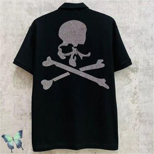 T-shirts pour hommes de haute qualité Diamond Skull Mastermind T-shirts Half-open Metal Buckle Short Sleeve MMJ Lapel Tshirt For Men Women