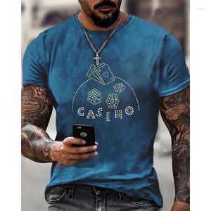 Camisetas para hombres Ropa de moda de alta calidad Camiseta de gran tamaño Y2k Poker Rhinestone Diseñador Tops de manga corta Fitness Casual Street T-shirt