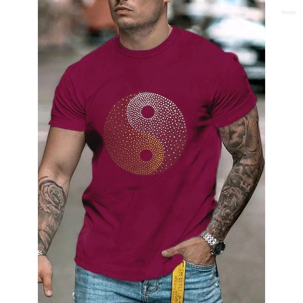 T-shirts pour hommes de haute qualité Mode Vêtements pour hommes T-shirt surdimensionné Y2k Circulaire Strass Designer À manches courtes Top Nouveauté Casual Street