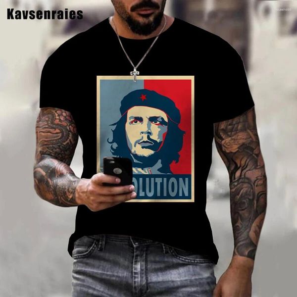 Camisetas para hombre, camiseta con estampado 3D del héroe Che Guevara de alta calidad, moda informal de verano para hombre y mujer, ropa de calle Harajuku, camisetas de gran tamaño