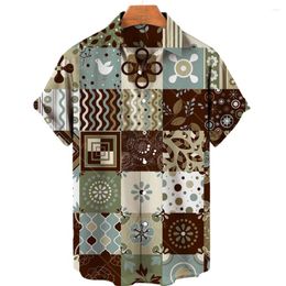 Heren T-shirts Hoge Kwaliteit Luxe Hawaii Dazn Vakantie Strand Bloemen Shirt Elegante Heren Top Sale Etnische Stijl Kleding 2023