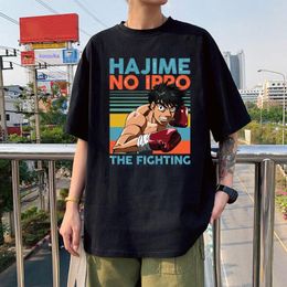 Camisetas de hombre de alta calidad a la moda de Hip Hop Harajuku Hajime No Ippo camisa de algodón